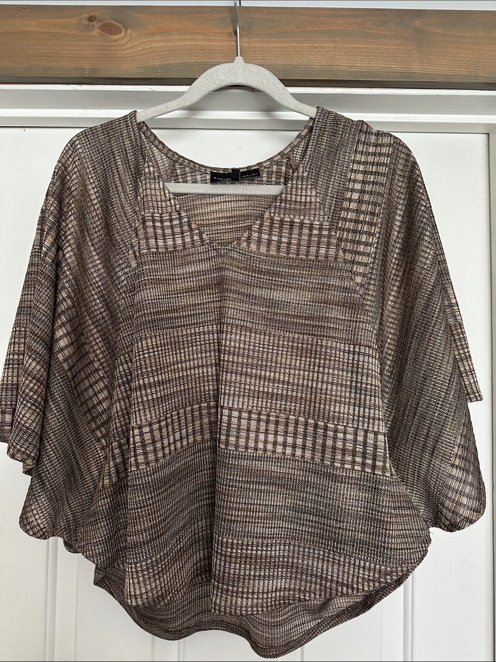 Karina Grimaldi Brown Patterned Draped Tunic